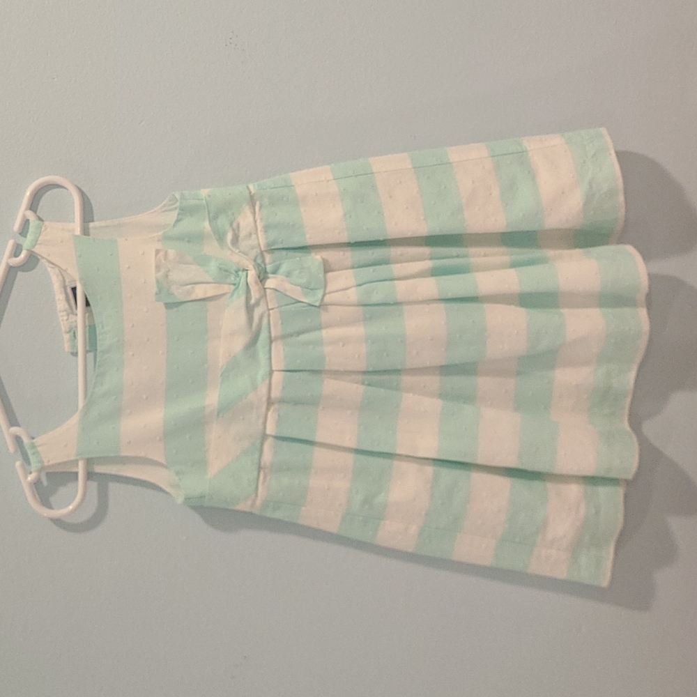 Teal and White striped Janie and Jack dress